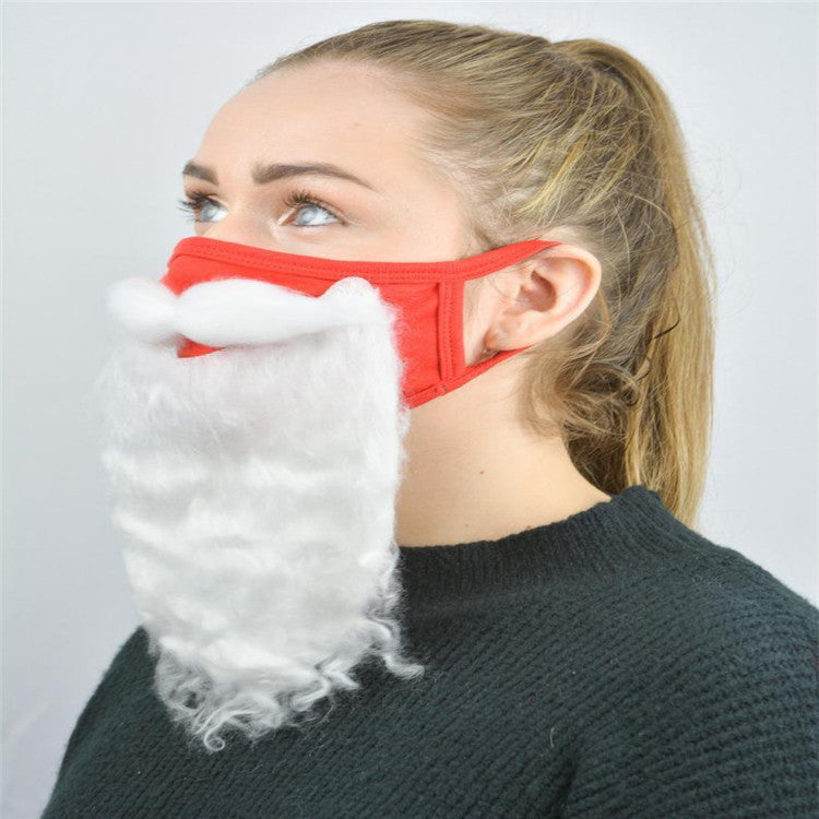 2023 Christmas Carnival Santa Mask Beard Mask Christmas Party Dress Up High Quality Dust Proof Cotton Face Mask