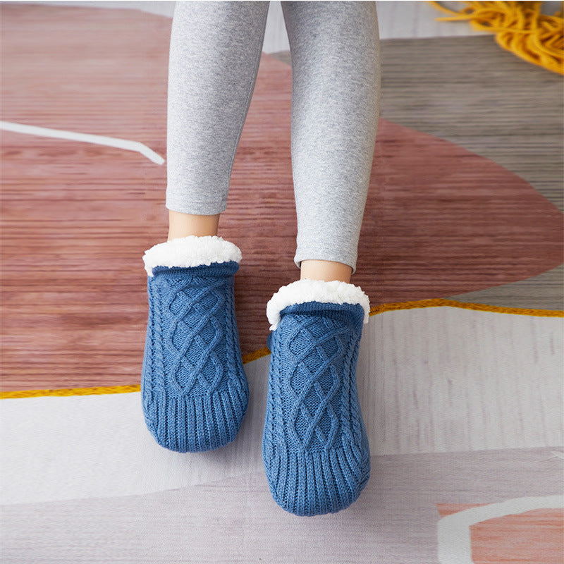 Floor Socks Plus Velvet Thick Winter Bottom Dispensing To Keep Warm Indoor Home