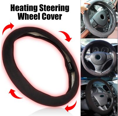 Auto Car Lighter Plug Heated Heating Electric Steering Wheel Covers Warmer Winter Universal Steering Covers
