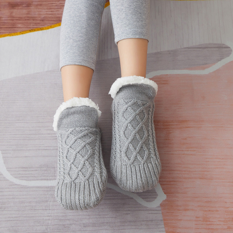 Floor Socks Plus Velvet Thick Winter Bottom Dispensing To Keep Warm Indoor Home