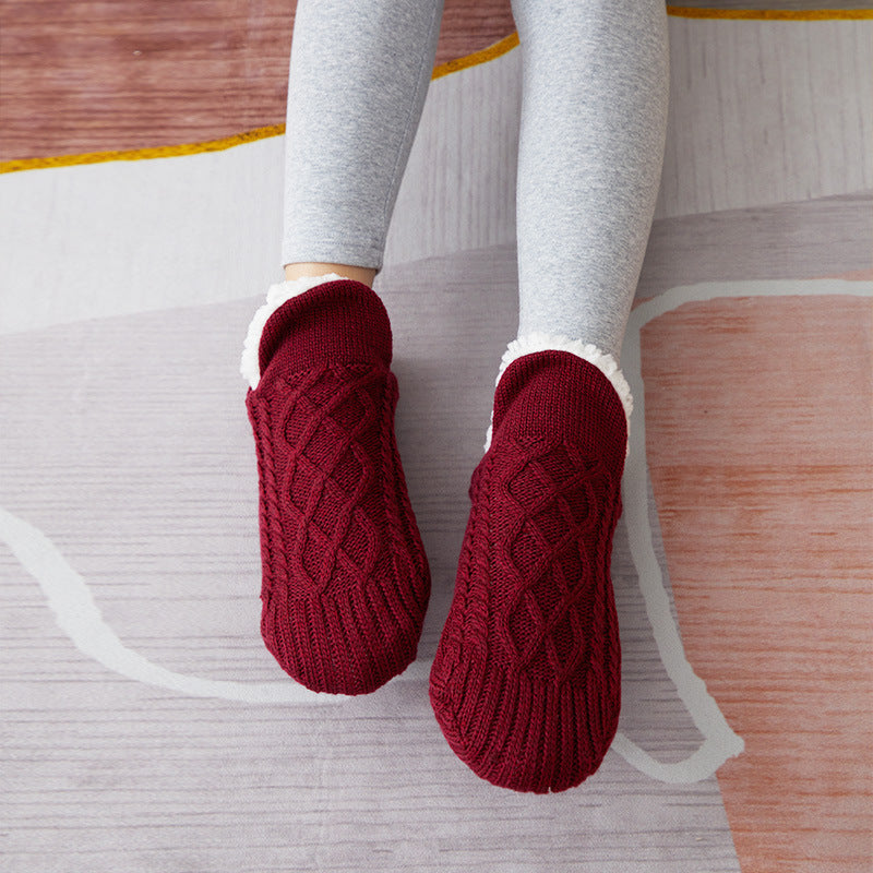 Floor Socks Plus Velvet Thick Winter Bottom Dispensing To Keep Warm Indoor Home
