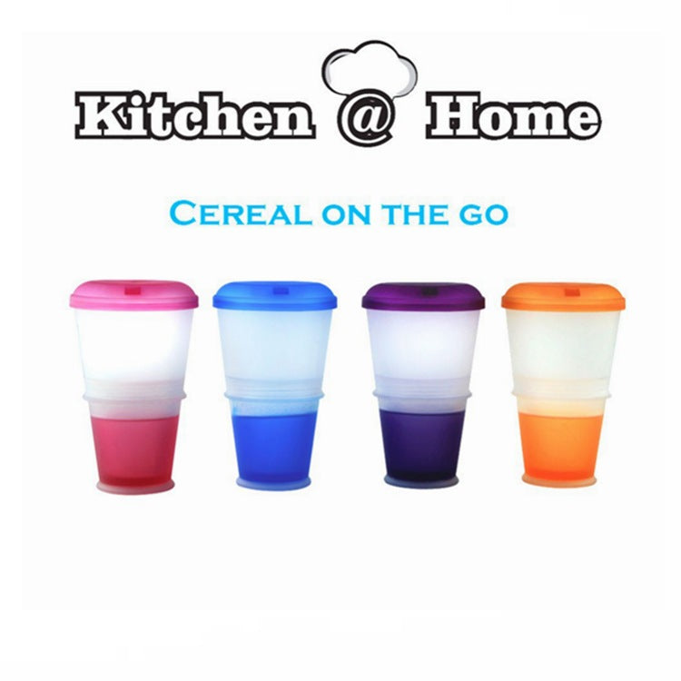 On-The-Go Dual Cereal Cup with Foldable Spoon