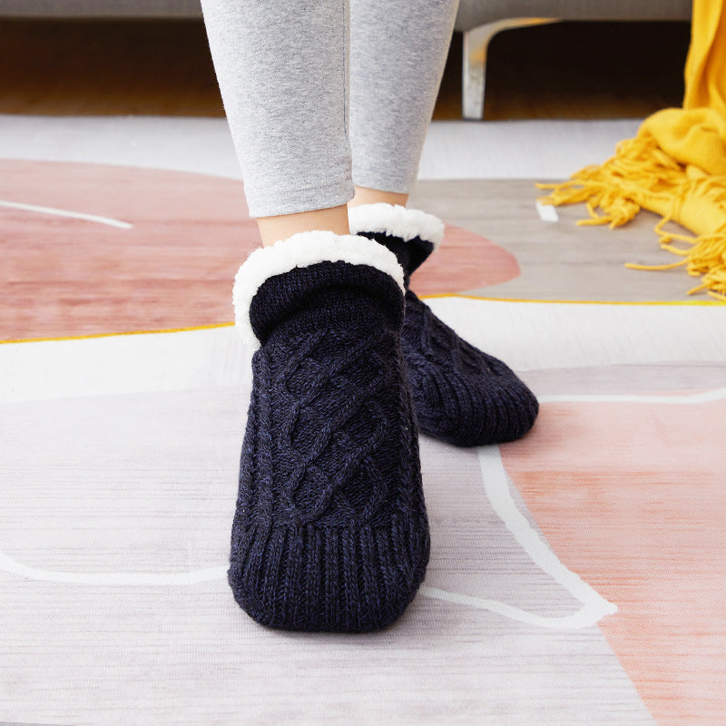 Floor Socks Plus Velvet Thick Winter Bottom Dispensing To Keep Warm Indoor Home