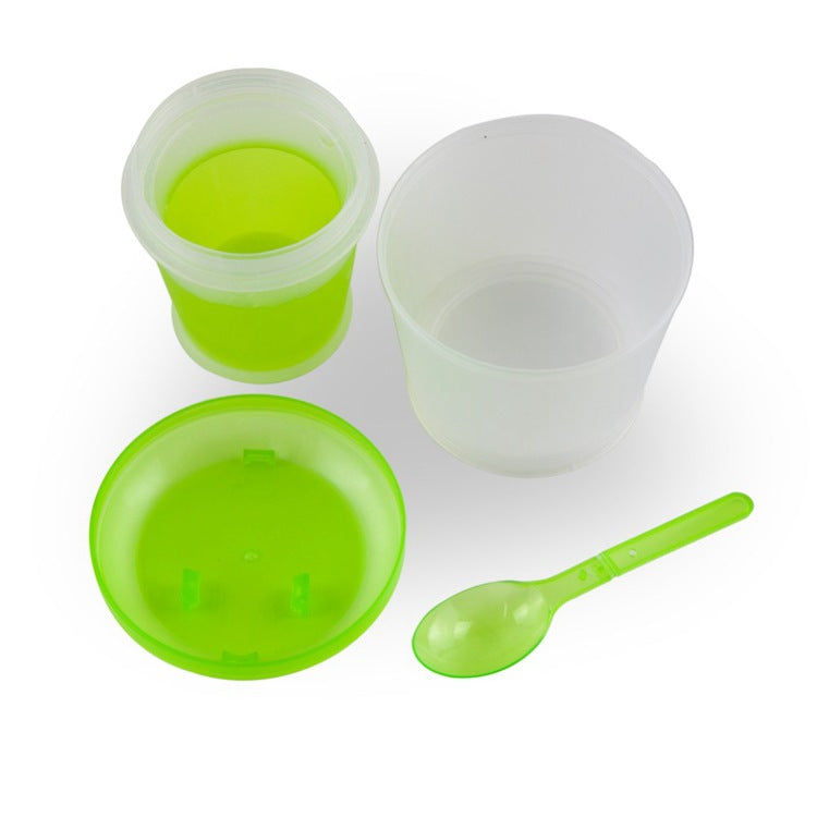 On-The-Go Dual Cereal Cup with Foldable Spoon