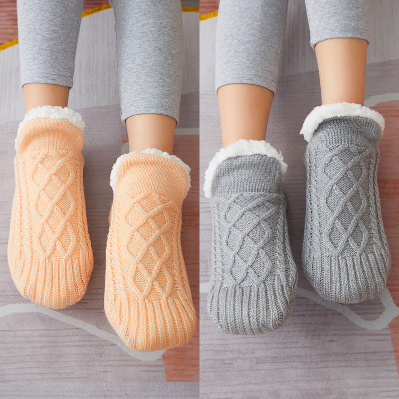 Floor Socks Plus Velvet Thick Winter Bottom Dispensing To Keep Warm Indoor Home
