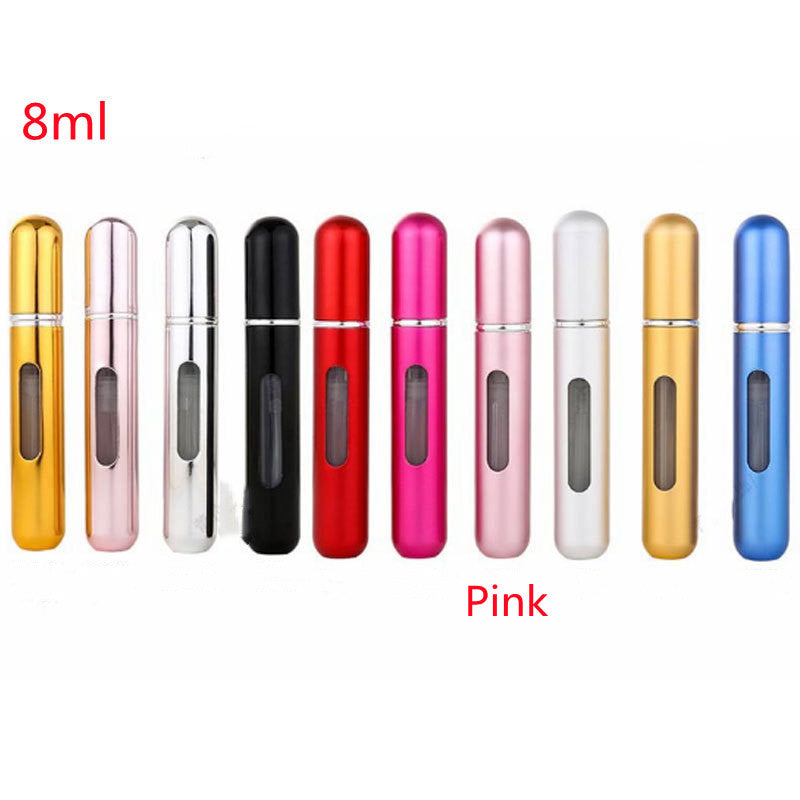 Mini Portable Refillable 8ml 5ml Perfume Aluminum Atomizer Spray Cosmetic Bottle