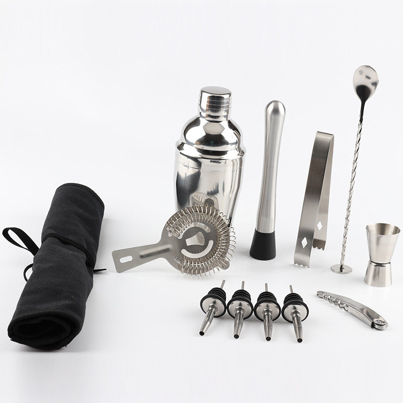 12-piece stainless steel cocktail shaker set