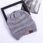 High Bun Ponytail Beanie Hat Chunky Soft Stretch Cable Knit Warm Fuzzy Lined Skull Beanie Acrylic Hats Men And Women
