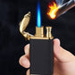 2022 Creative Blue Flame Lighter Dolphin Dragon Tiger Double Fire Metal Winproof Lighter Inflatable Lighter