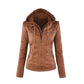 Women's Short Leather Pu Leather Jacket
